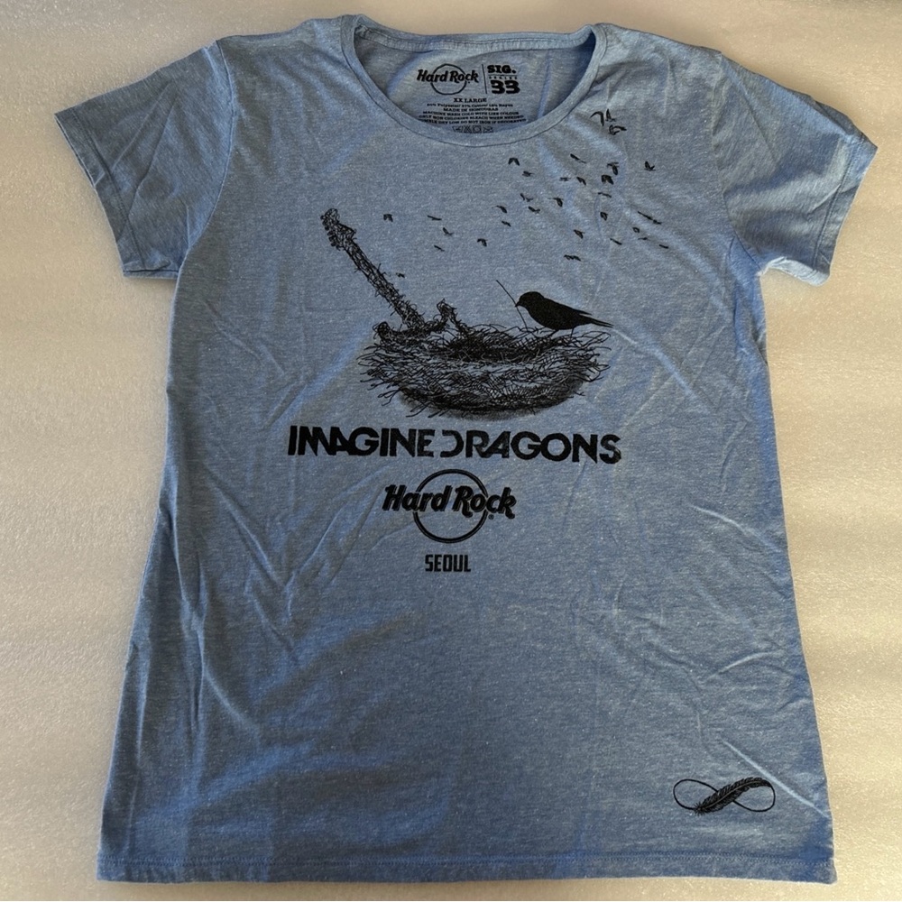 Hard Rock Cafe Sky Blue Graphic Tee- Imagine Dragons- Seoul, Korea- Women’s XXL